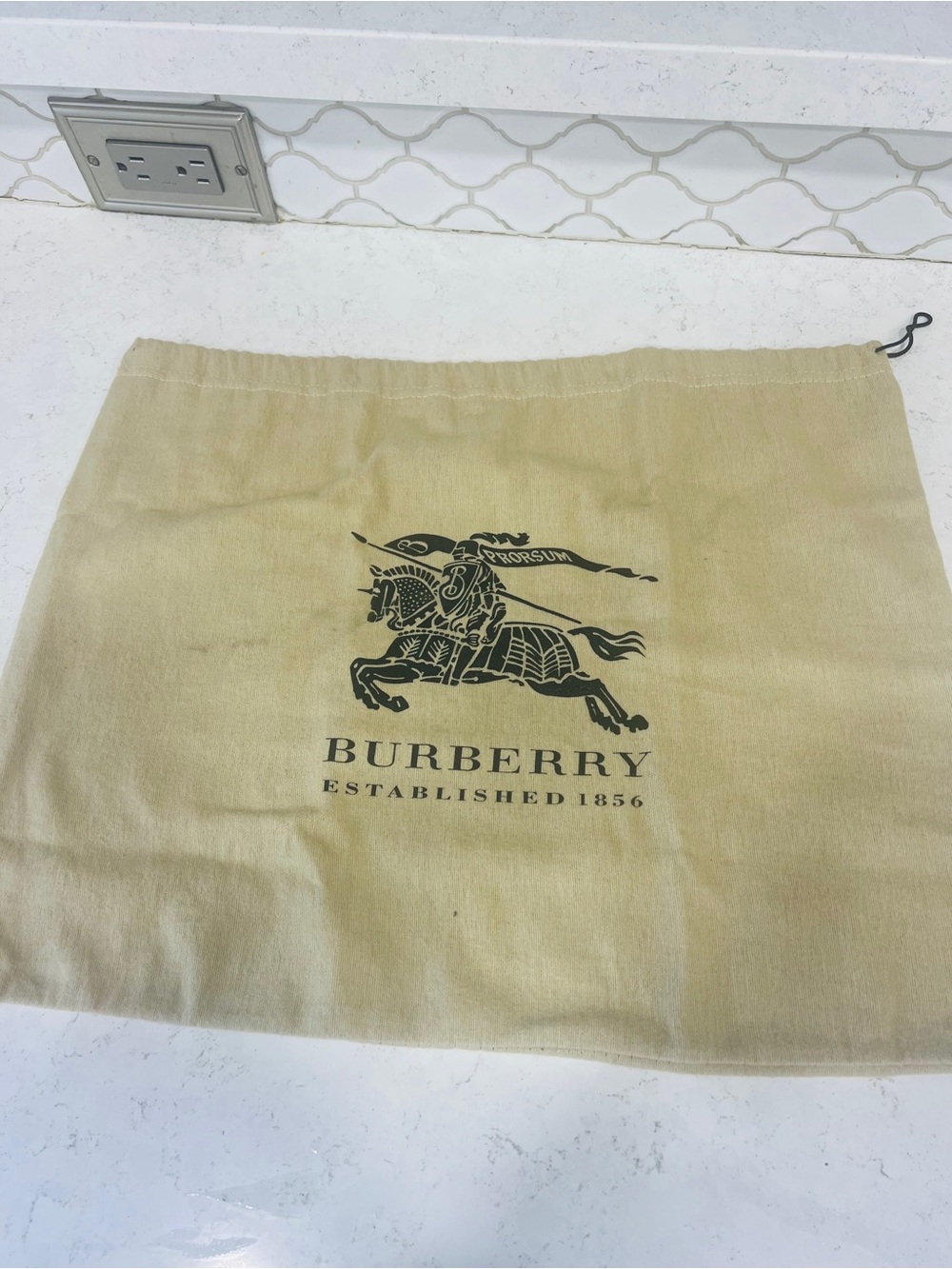Burberry Beige Drawstring Dust Bag -